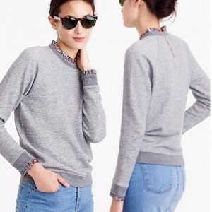 J.Crew | Grey metallic ruffle collar